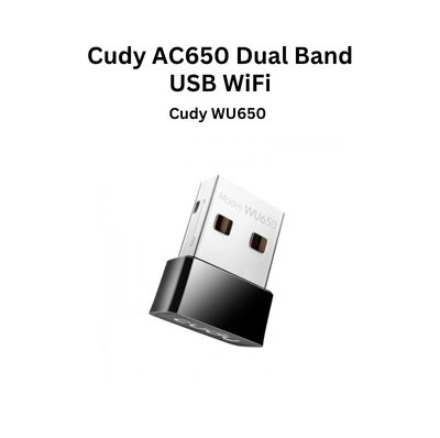 Cudy WU650 AC650 Wireless Dual Band USB Adapter 433Mbps 5GHz + 200Mbps 2.4GHz Soft AP